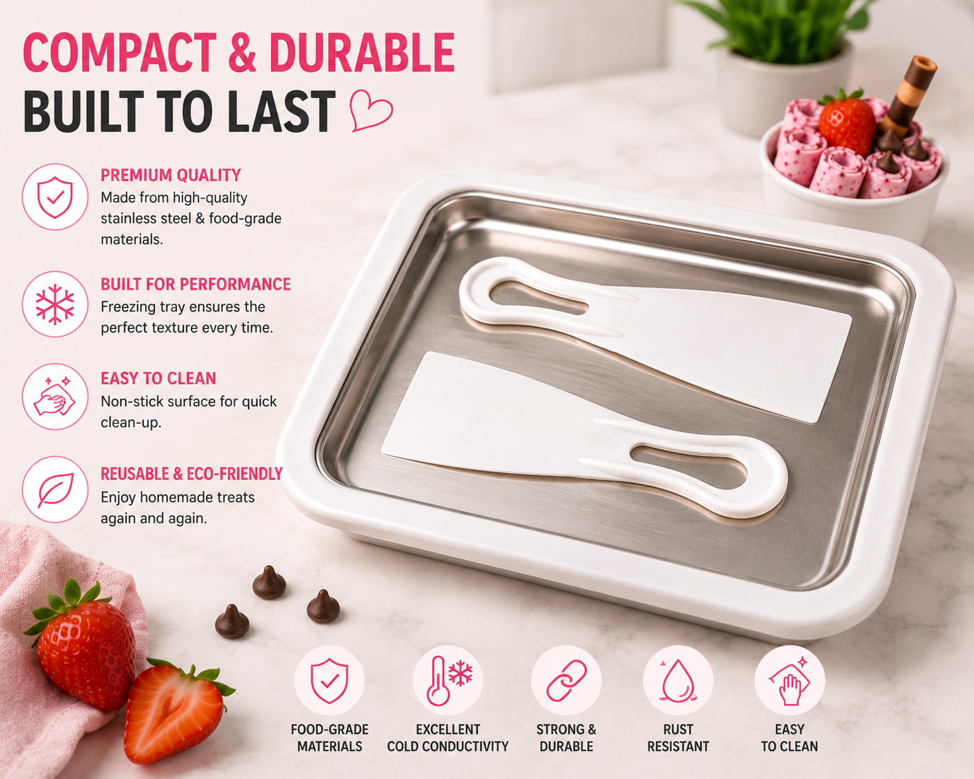 SweetRolls™ Rolled Ice Cream Maker Kit